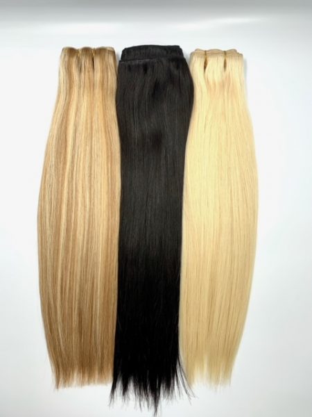 Crown Clip In Human Hair Extensions 16″ – World Of Hair